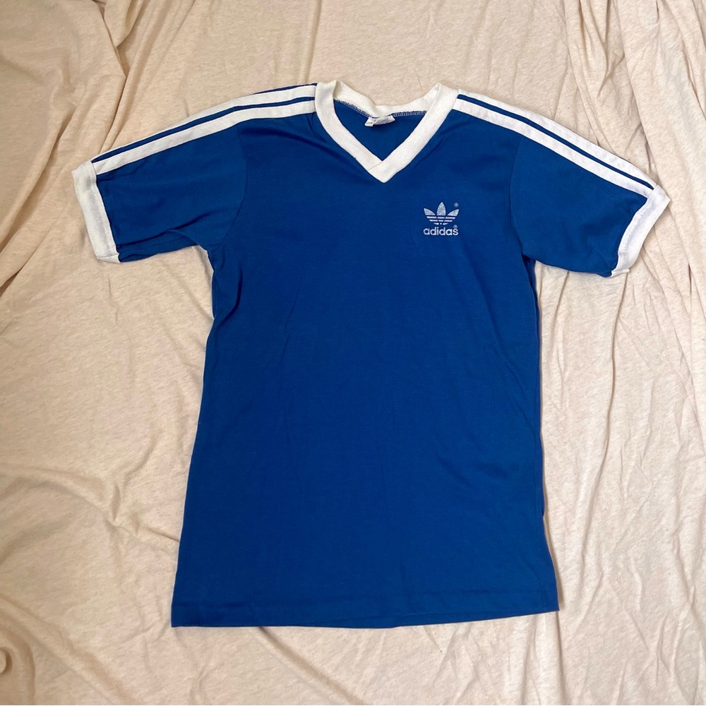 Vintage adidas jersey ringer tee royal blue
